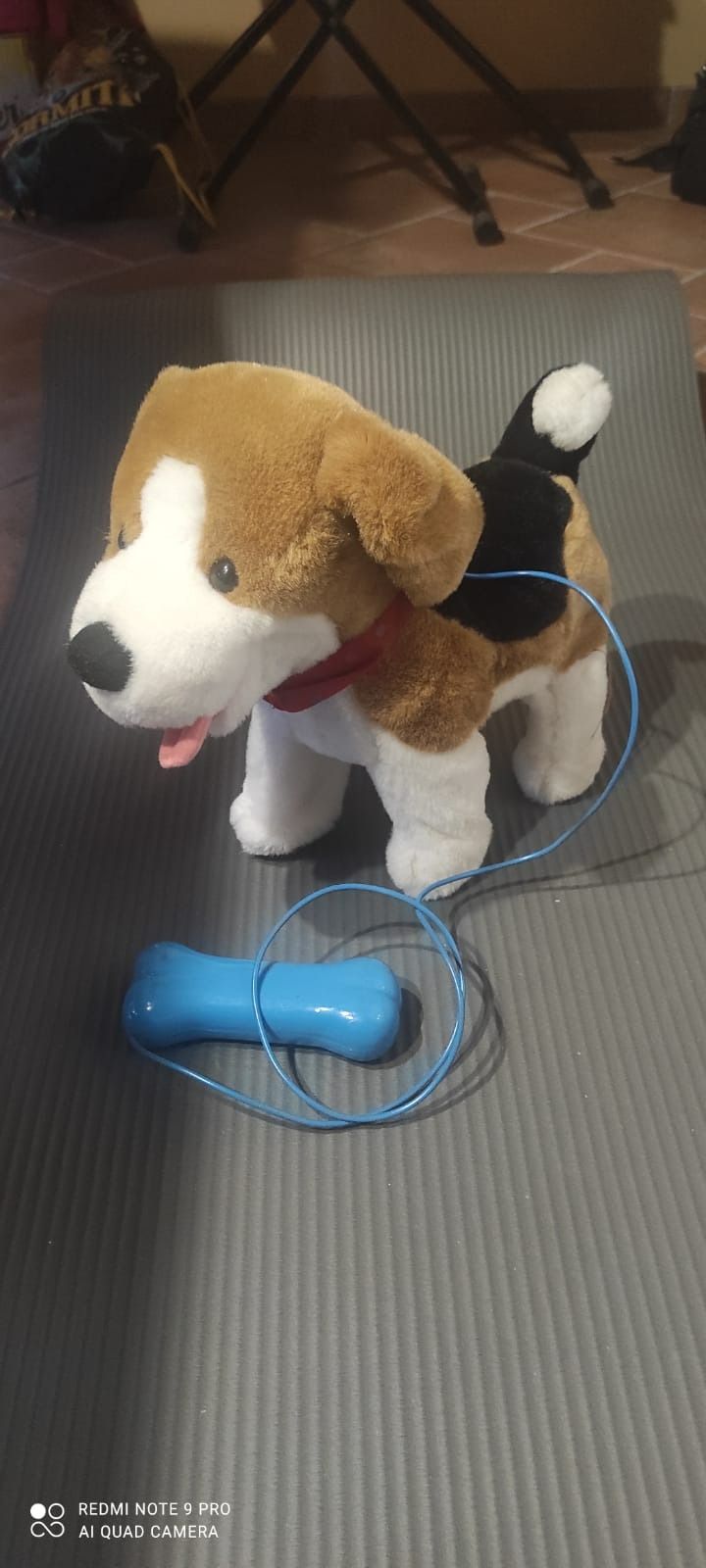 Plush Dog Toy With Blue Bone Controller